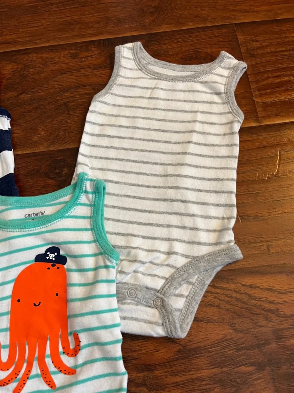 ⭐️⭐️ PICK 5 / $20 Carter's Striped Turquoise & Orange Octopus Tank One-Piece 3M